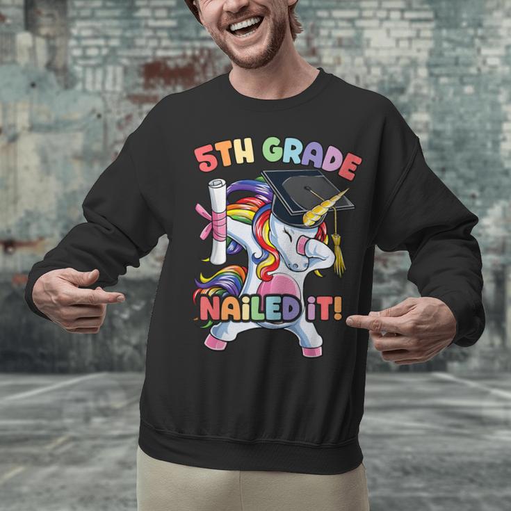 Dabbing 5th Grade Unicorn Graduation Class Of 2020 Nailed It Unisex Sweatshirt