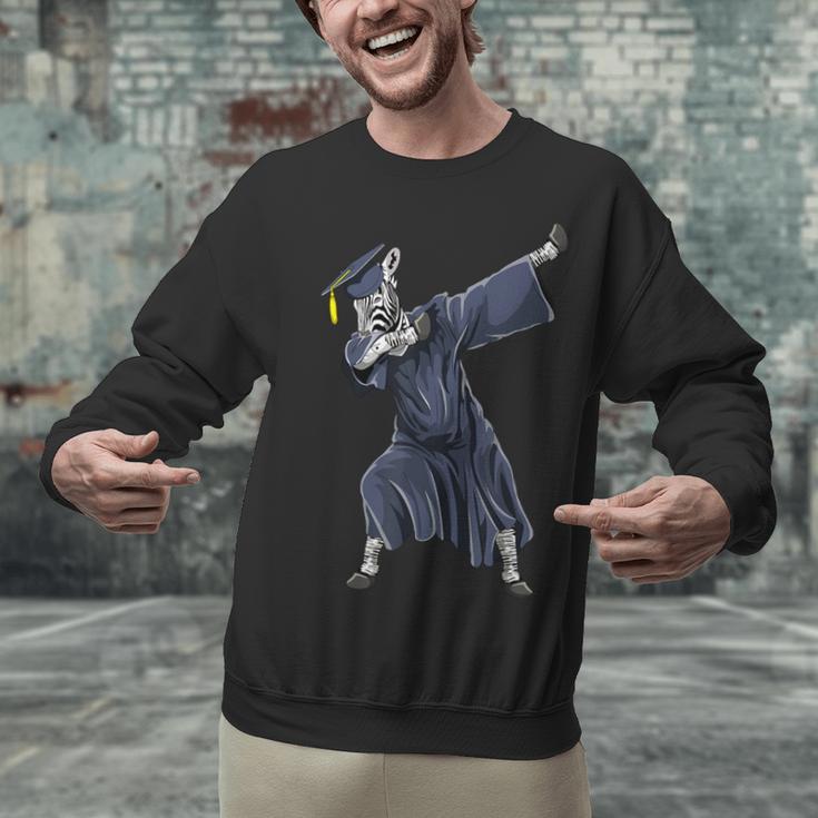 Dabbing Graduate Zebra Team Mascot Graduation Senior Shirt Unisex Sweatshirt