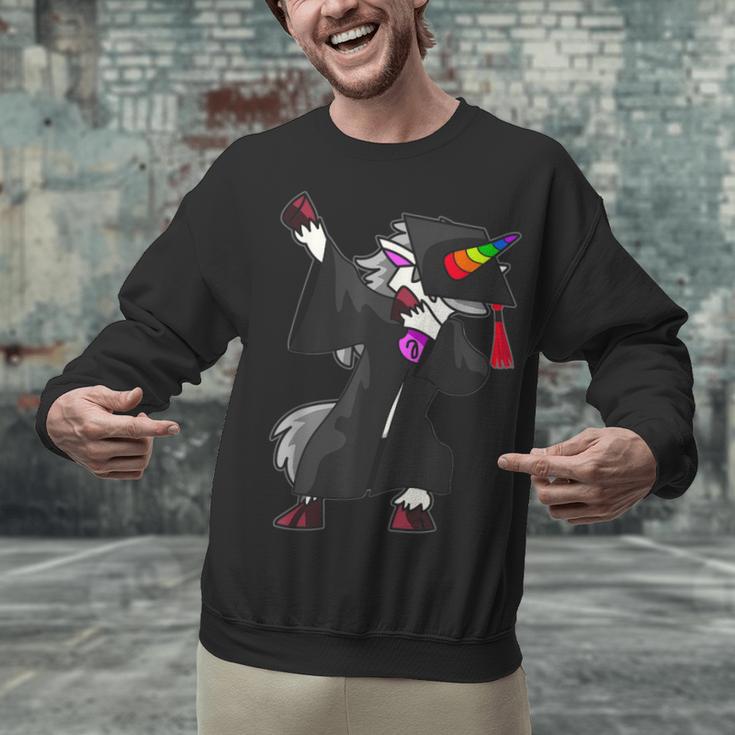 Dabbing Unicorn Cap And Gown Graduate 2021 Graduation Day Unisex Sweatshirt