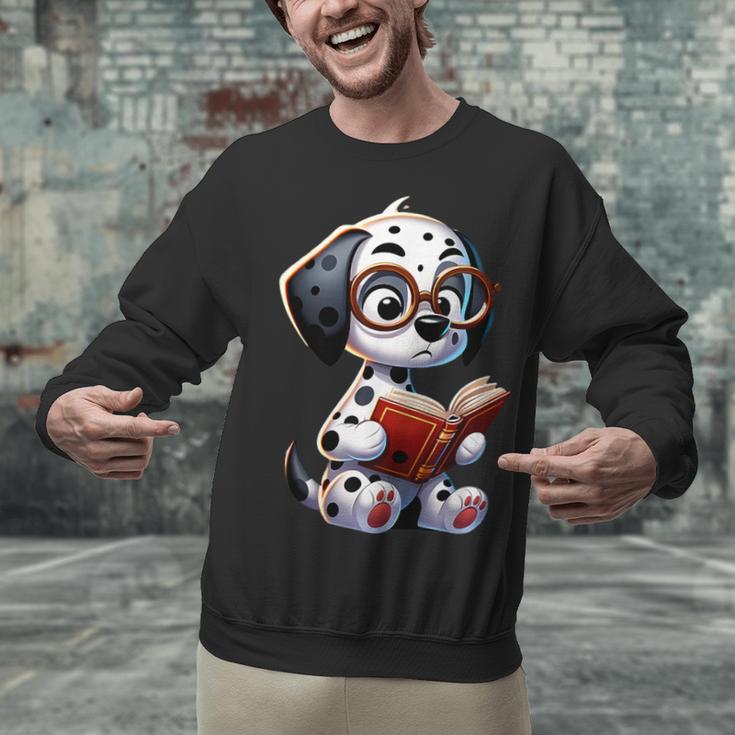 Dalmatian Reading a Book Dog Unisex Sweatshirt