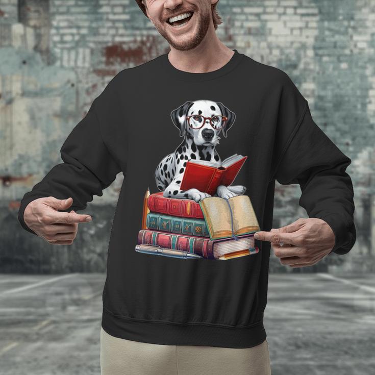 Dalmatian Reading Books Matching Bookworm Readers Librarian Unisex Sweatshirt