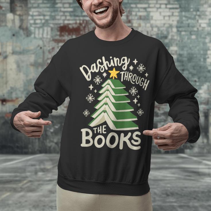 Dashing Through The Books Christmas Book Lovers Men Women Unisex Sweatshirt