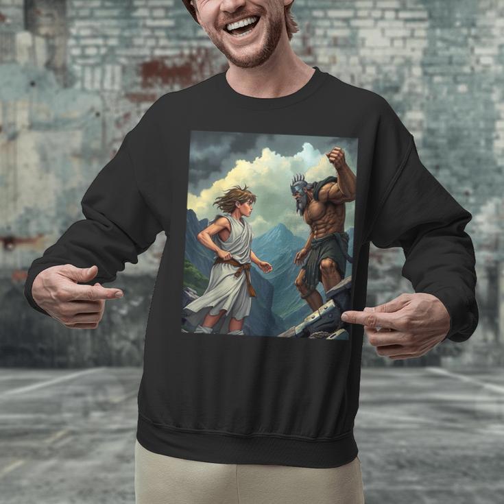 David And Goliath Bible Book Of Samuel King David Comic Unisex Sweatshirt