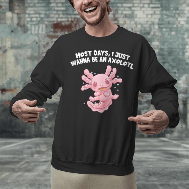 Most Days I Just Wanna Be An Axolotl Salamander Introvert Unisex Sweatshirt