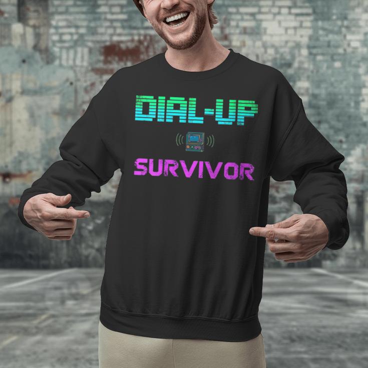 Dial Up Survivor Retro Modem Nostalgia Tech Top Unisex Sweatshirt