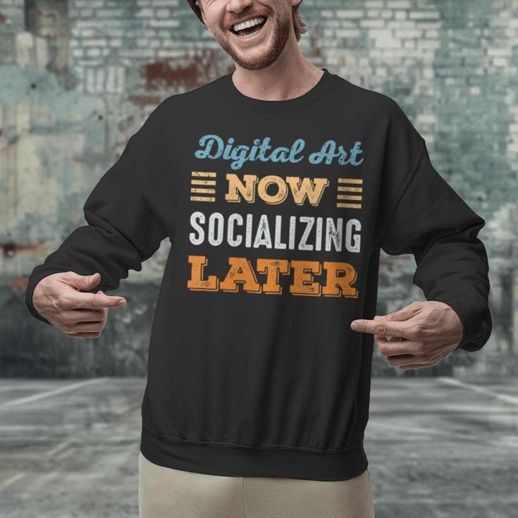 Digital Art Now Minimal Socializing Introvert Vintage Unisex Sweatshirt