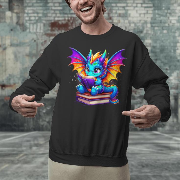 Dragon Reading a Book Bookworm Book Unisex Sweatshirt Dragon Reading a Book Bookworm Book Unisex Sweatshirt