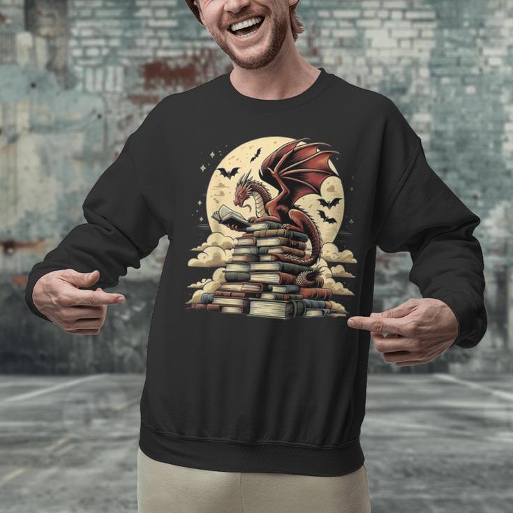 Dragon Reading a Book Dragons And Books Lover Bookworm Unisex Sweatshirt Dragon Reading a Book Dragons And Books Lover Bookworm Unisex Sweatshirt