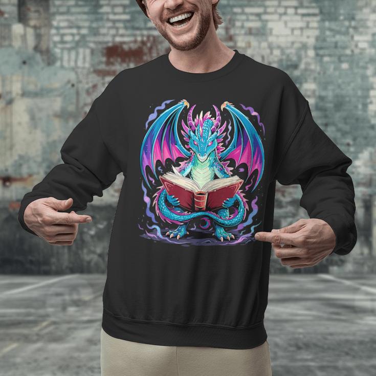 Dragon Reading Book Lover Unisex Sweatshirt