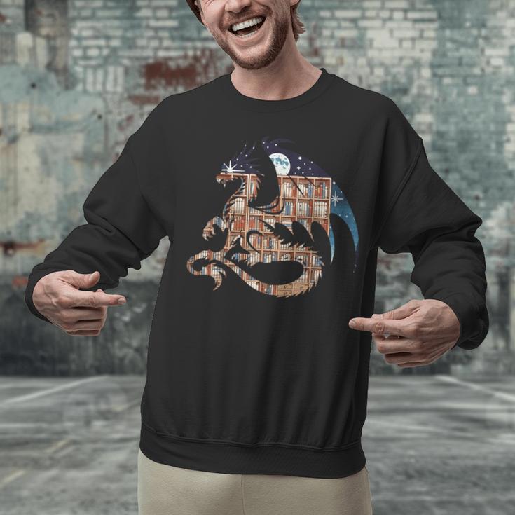 Dragon Silhouette Books Librarian Bookworm Women Men Kids Unisex Sweatshirt