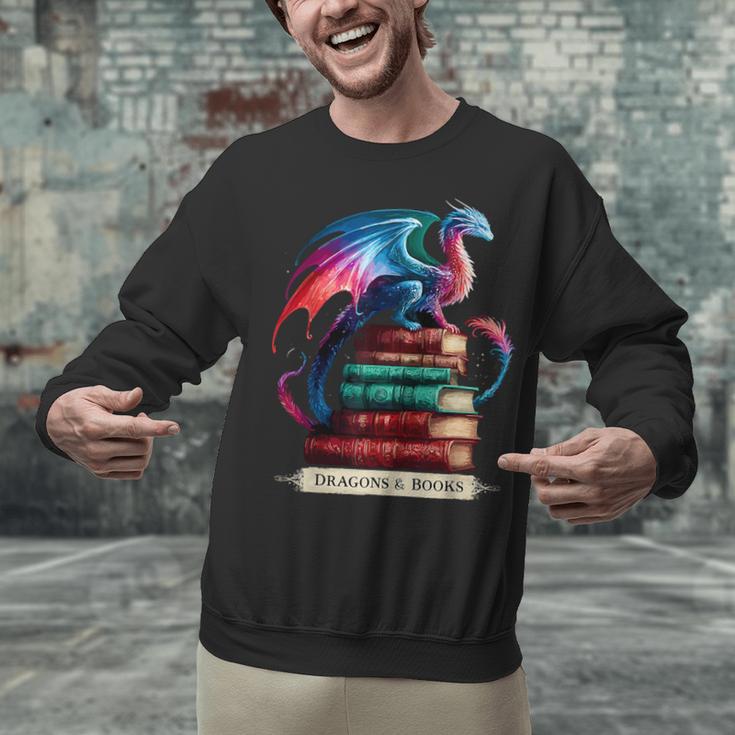 Dragons And Books Dragonworm Book Lover Reading Unisex Sweatshirt