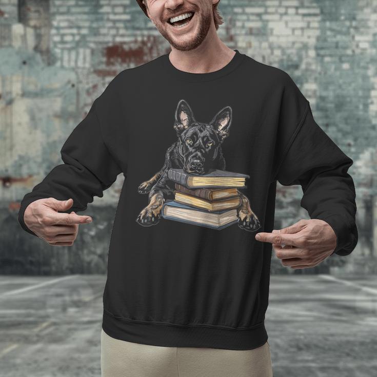 Dutch Shepherd Books Reading Dog Breed Graphic Unisex Sweatshirt