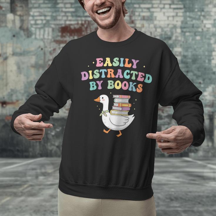 Easily Distracted By Books Silly-Goose Bookish Library Read Unisex Sweatshirt Easily Distracted By Books Silly-Goose Bookish Library Read Unisex Sweatshirt