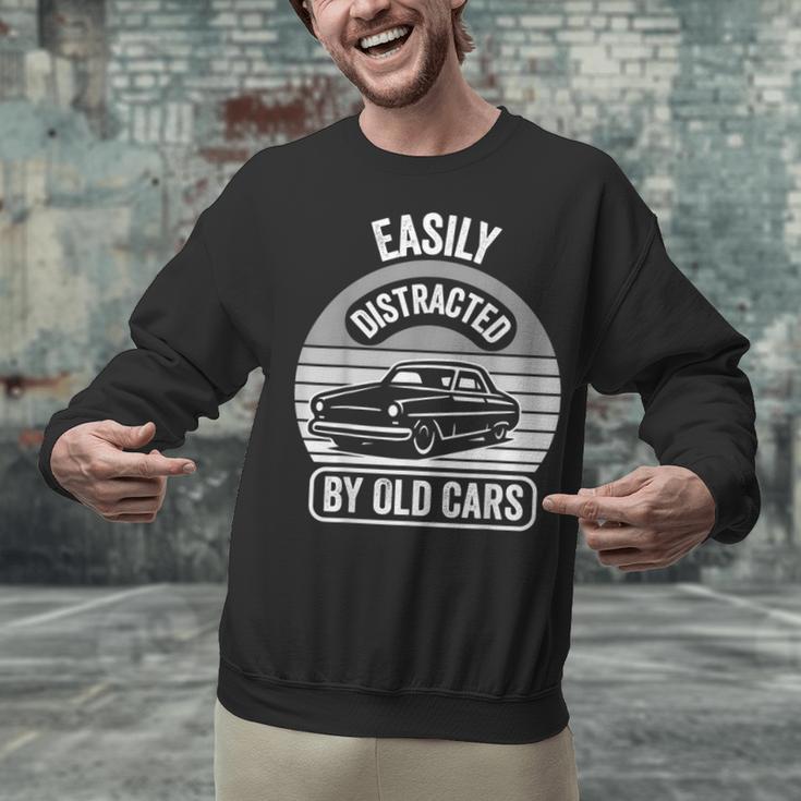 Easily Distracted By Old Cars Graphic Nostalgia Unisex Sweatshirt