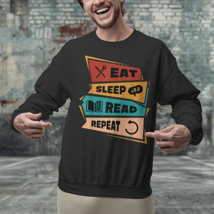 Eat Sleep Read Repeat Reading Books Reader Bookworm Unisex Sweatshirt