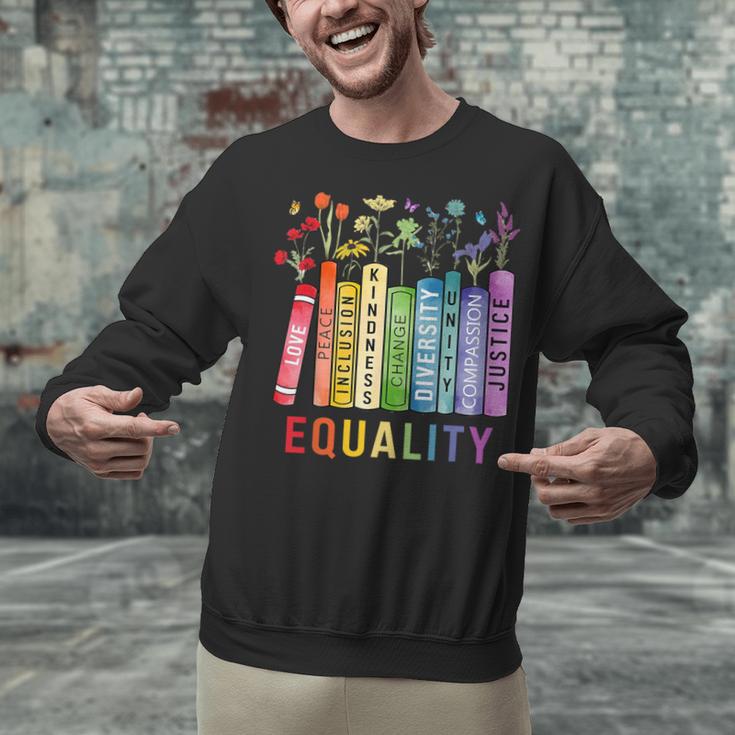 Equality Books Peace Love Compassion LGBT Gay Lesbian Pride Unisex Sweatshirt Equality Books Peace Love Compassion LGBT Gay Lesbian Pride Unisex Sweatshirt