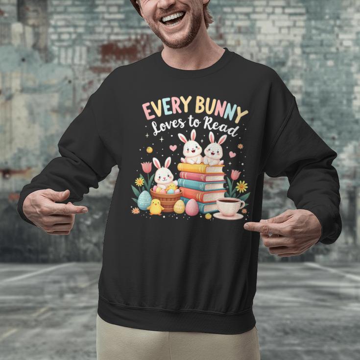 Every Bunny Loves To Read Book Lover Easter Day Apparel Unisex Sweatshirt