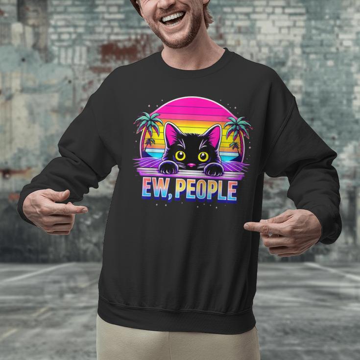 Ew Cat Misanthrope Introvert Synthwave 80s Unisex Sweatshirt Ew Cat Misanthrope Introvert Synthwave 80s Unisex Sweatshirt
