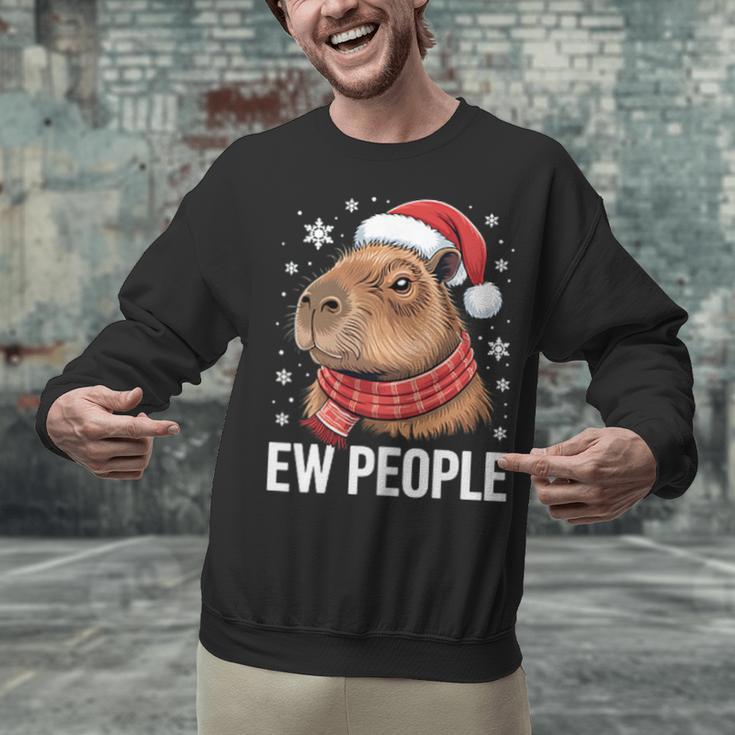 Ew People Capybara Christmas Introvert Holiday Humor Unisex Sweatshirt