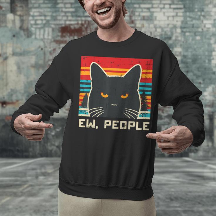 Ew People Cat Saying Introvert Women Men Kids Unisex Sweatshirt