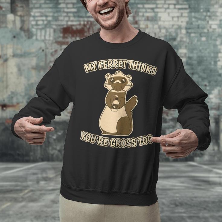 Ew People Ferret Saying Mask Introvert Ferrets Unisex Sweatshirt
