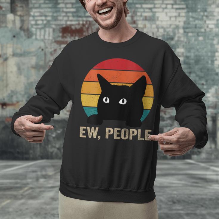 Ew People Introvert Cat Lover Cat Lady Vintage Unisex Sweatshirt Ew People Introvert Cat Lover Cat Lady Vintage Unisex Sweatshirt