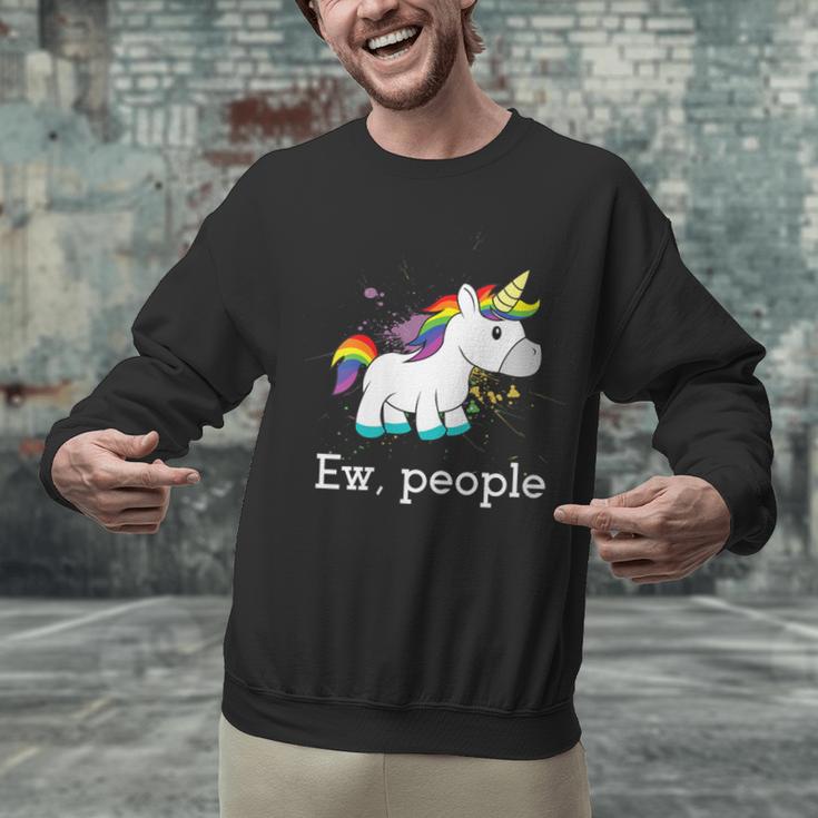 Ew People Unicorn Lover Introvert Rainbow Unicorn Unisex Sweatshirt