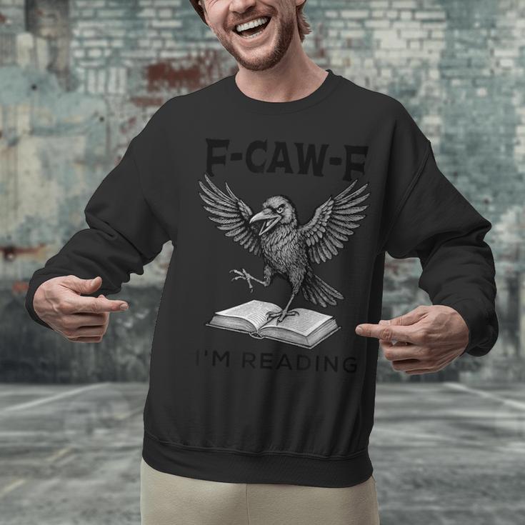 F-Caw-F Crow Book Lovers Vintage Bookish Bird Unisex Sweatshirt