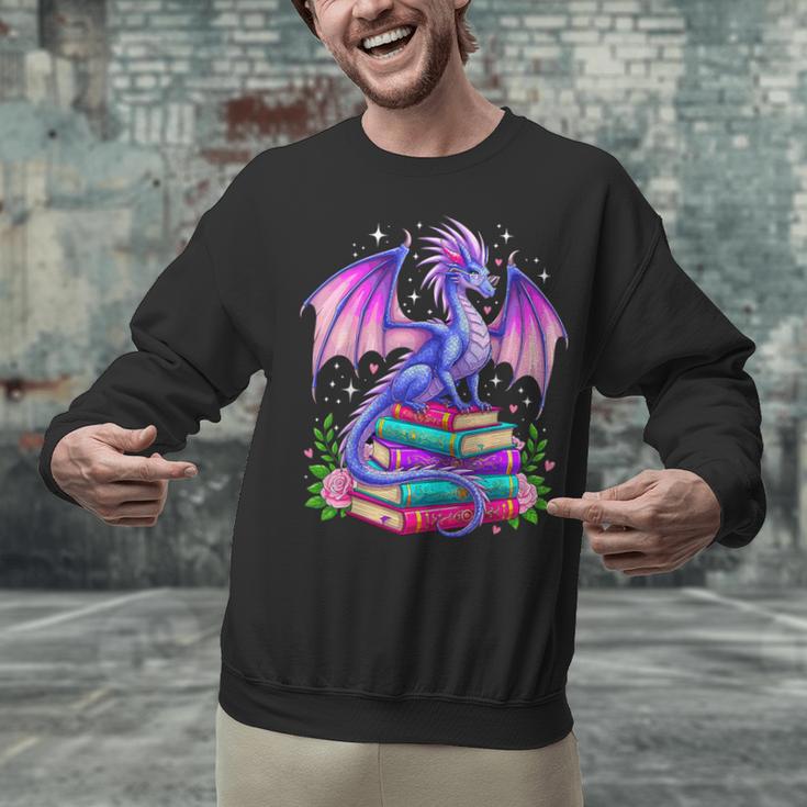 Fantasy Dragon Reading Books Bookworm Unisex Sweatshirt