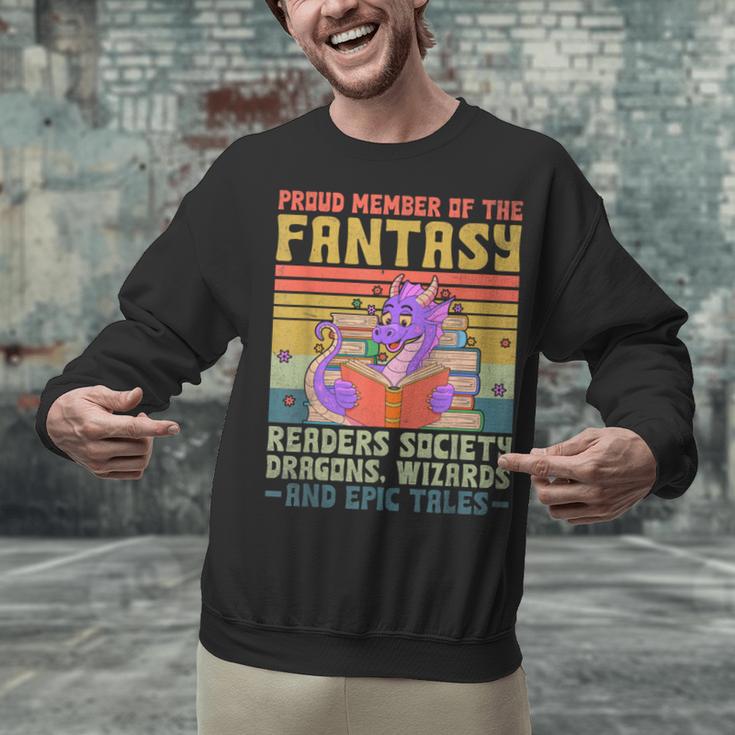 Fantasy Reader Society Reading Book Retro Bookworm Reader Unisex Sweatshirt