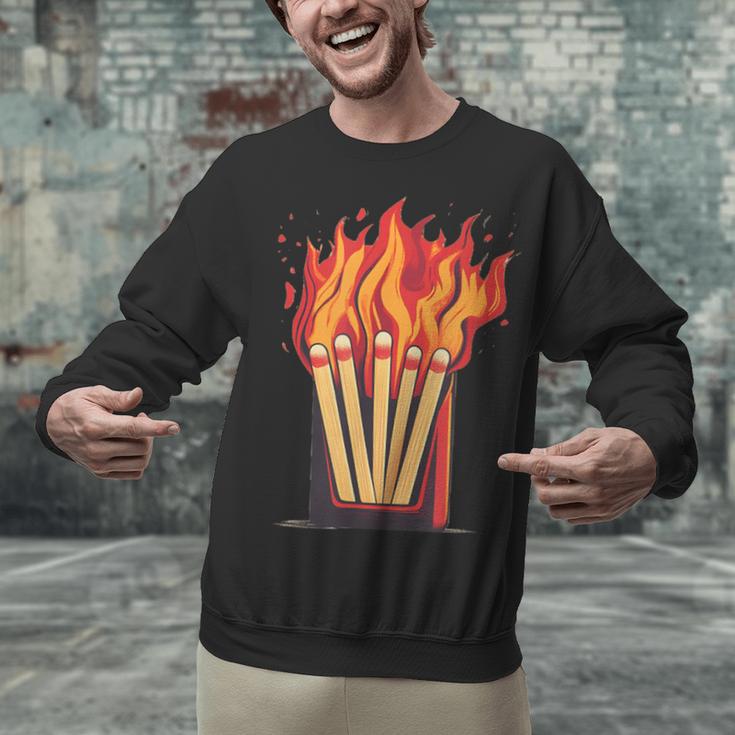 Flames And Lighter Costume For Matchbook Lovers Unisex Sweatshirt