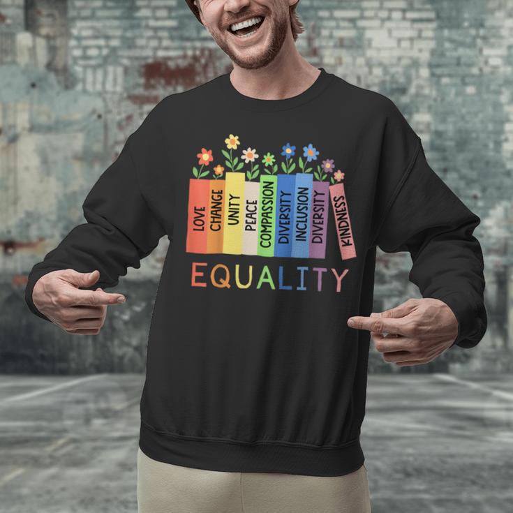 Floral Book Equality Human Rights Social Justice Peace Love Unisex Sweatshirt
