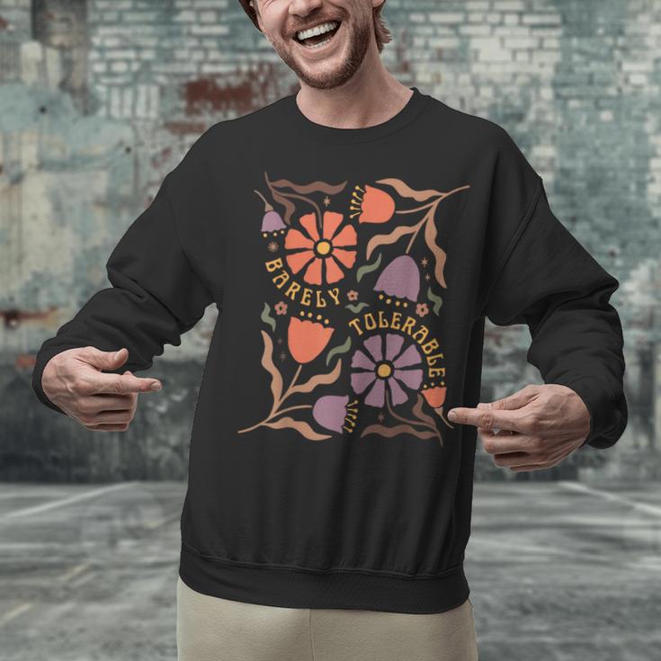 Floral Pride & Prejudice Barely Tolerable Book Lover Bookish Unisex Sweatshirt