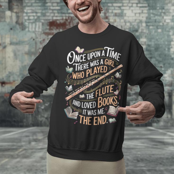 Flute And Books Marching Band Musician Flutist Flute Player Unisex Sweatshirt