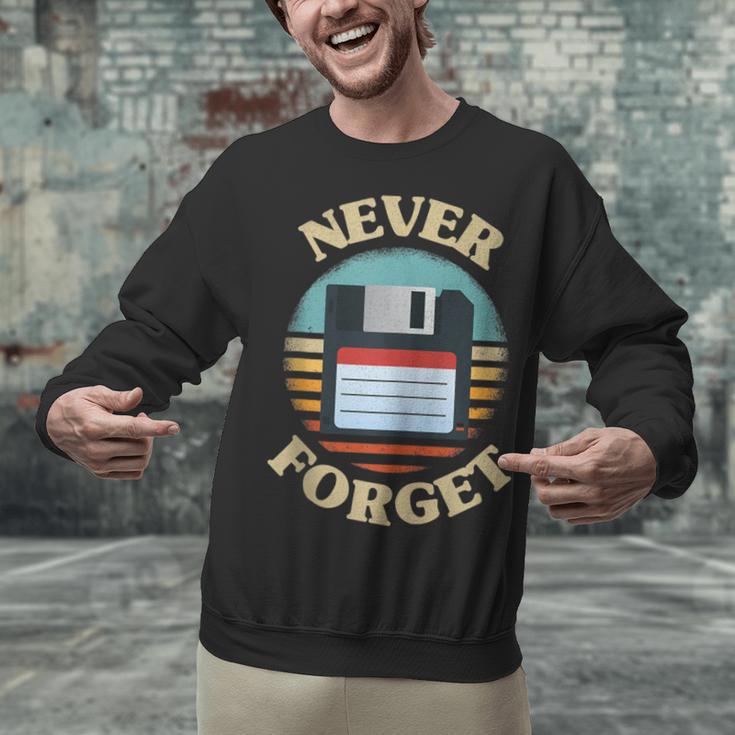 Never Forget Retro Diskette Nostalgia Vintage Unisex Sweatshirt