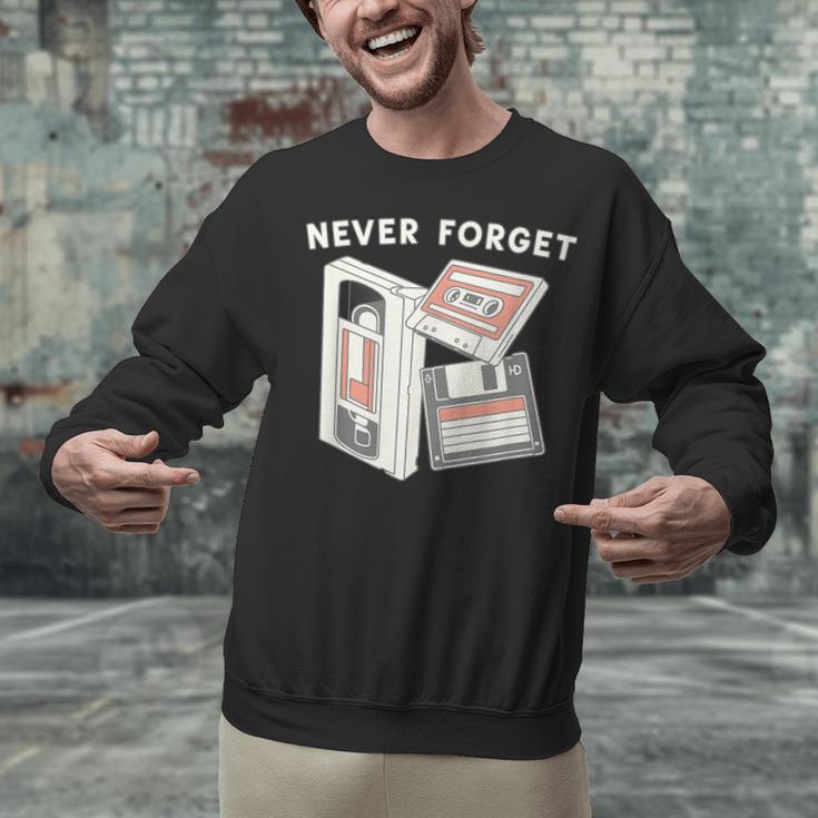 Never Forget VHS Tape Cassette Floppy Disk Nostalgia 80s 90s Unisex Sweatshirt Never Forget VHS Tape Cassette Floppy Disk Nostalgia 80s 90s Unisex Sweatshirt