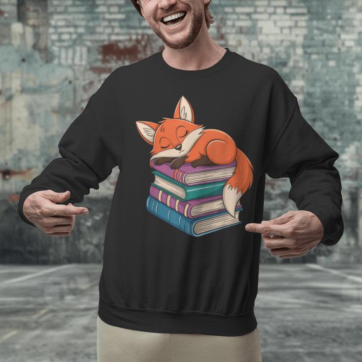 Fox Reading Book Pajama Sleep Unisex Sweatshirt