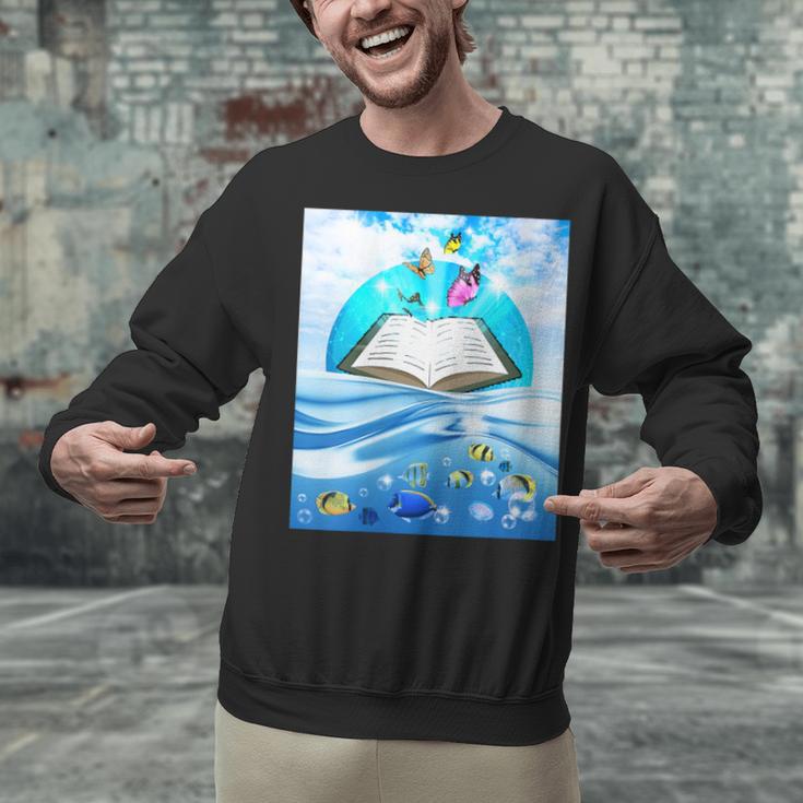 Frutiger Aero Aesthetic Tech Book Butterfly Unisex Sweatshirt