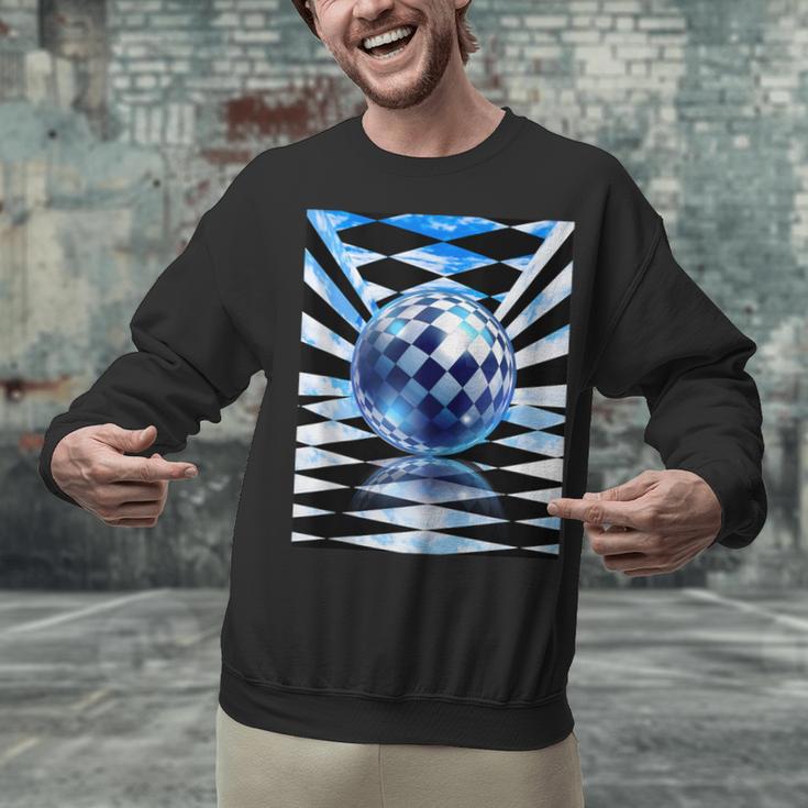 Frutiger Aero Aesthetic Tech Checkered Room Orb Sky Unisex Sweatshirt