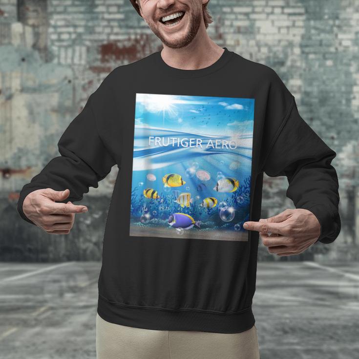 Frutiger Aero Aesthetic Tech Ocean Underwater Fishes Unisex Sweatshirt Frutiger Aero Aesthetic Tech Ocean Underwater Fishes Unisex Sweatshirt