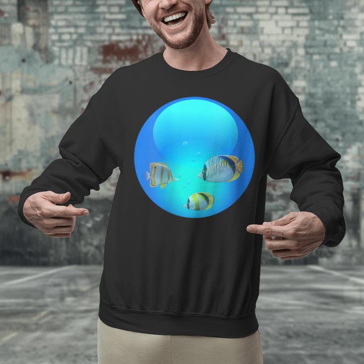 Frutiger Aero Aesthetic Tech Orb Fishes Unisex Sweatshirt Frutiger Aero Aesthetic Tech Orb Fishes Unisex Sweatshirt