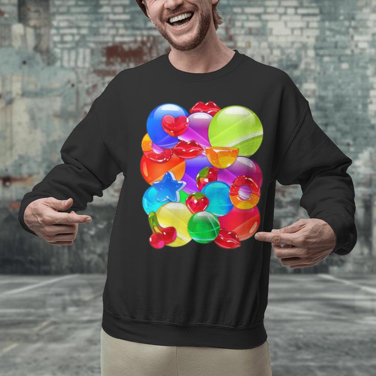 Frutiger Aero Aesthetic Tech Orb Pattern Heart Cherry Lips Unisex Sweatshirt