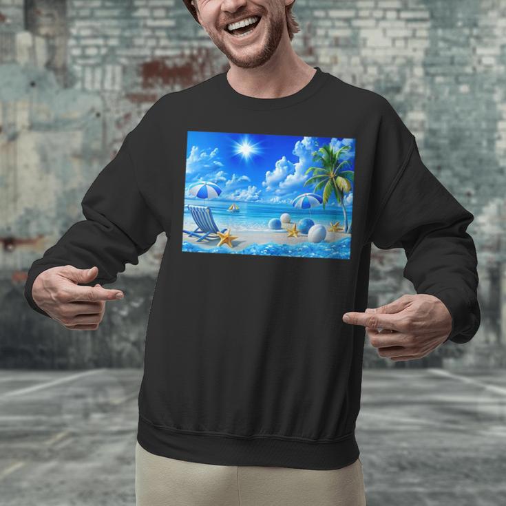 Frutiger Aero Beach Y2k Aesthetic Palm Tree Sand Ocean Unisex Sweatshirt Frutiger Aero Beach Y2k Aesthetic Palm Tree Sand Ocean Unisex Sweatshirt