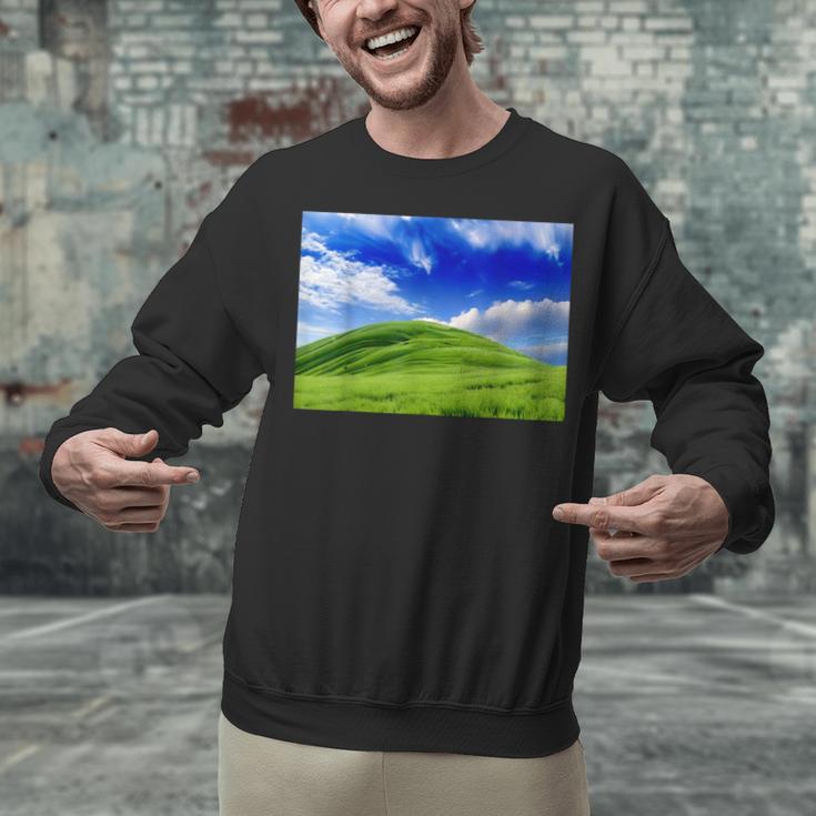 Frutiger Aero Meadow Aesthetic Y2k 2000s Ironic Nostalgic Unisex Sweatshirt
