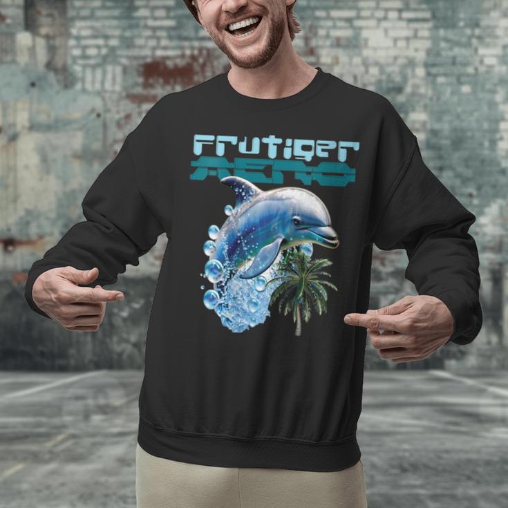 Frutiger Aero Splashy Dolphin Y2k Aesthetic Graphic Unisex Sweatshirt Frutiger Aero Splashy Dolphin Y2k Aesthetic Graphic Unisex Sweatshirt