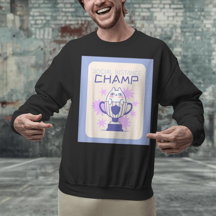 Fun Cute Introvert Cat Character Trophy For Men Women Unisex Sweatshirt Fun Cute Introvert Cat Character Trophy For Men Women Unisex Sweatshirt