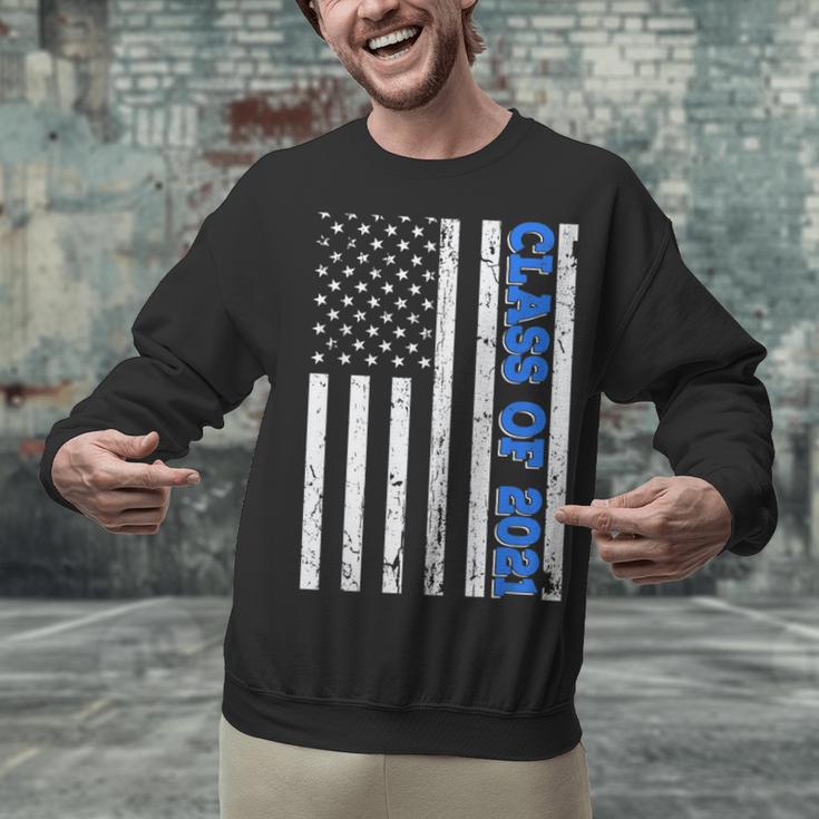 Funny Class Of 2021 American Flag Senior Graduation Unisex Sweatshirt