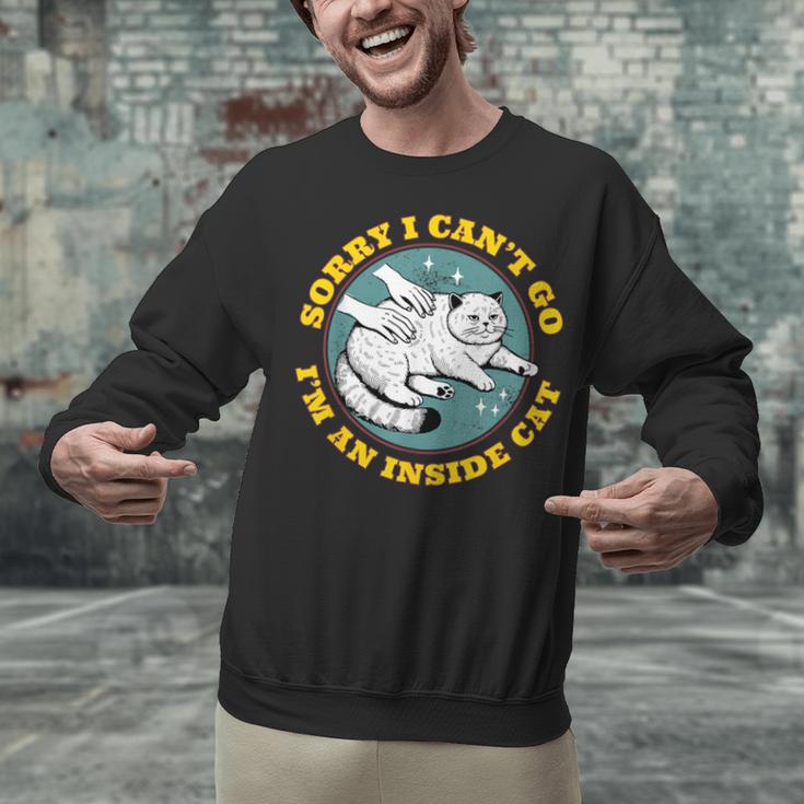 Funny Introvert Cat I Can't Go I'm An Inside Cat Homebody Unisex Sweatshirt
