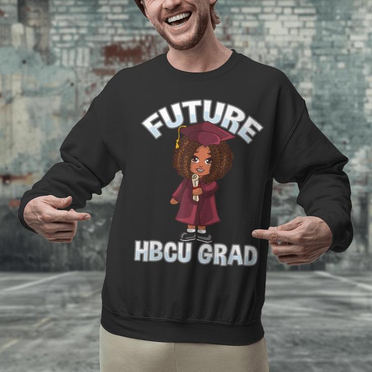 Future HBCU Grad Girl Wearing Graduation Gown Unisex Sweatshirt