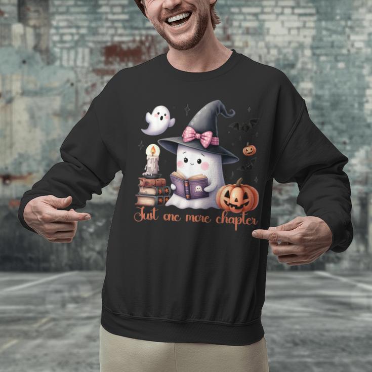 Ghost Reading Book Coquette Bow Halloween Girl Toddler Kid Unisex Sweatshirt